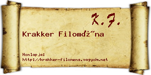 Krakker Filoména névjegykártya